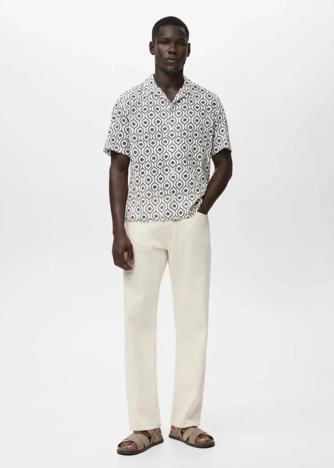 Chemise imprimée à coupe décontractée Chemise imprimée à coupe décontractée