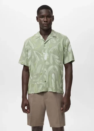 Chemise imprimée fluide à coupe décontractée