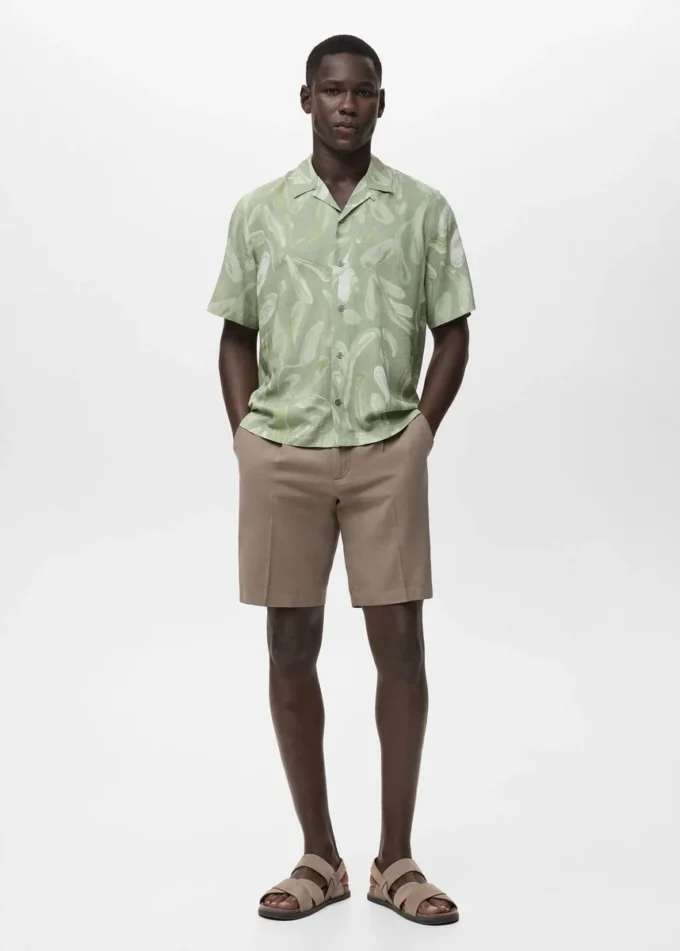 Chemise imprimée fluide à coupe décontractée