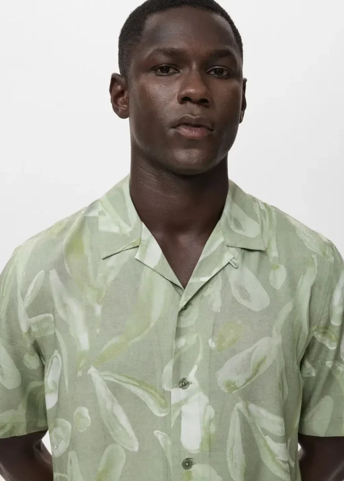 Chemise imprimée fluide à coupe décontractée