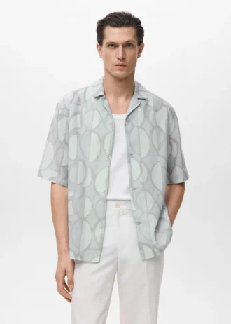 Chemise imprimée à manches courtes