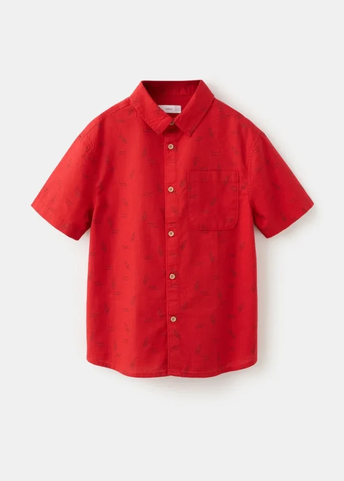 Chemise imprimée à manches courtes Chemise imprimée à manches courtes