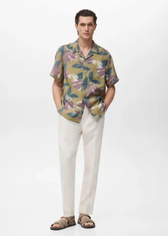 Chemise imprimée à manches courtes