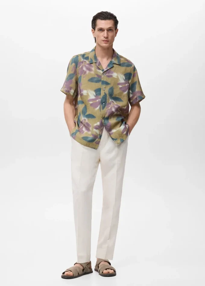 Chemise imprimée à manches courtes
