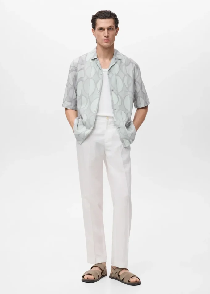 Chemise imprimée à manches courtes