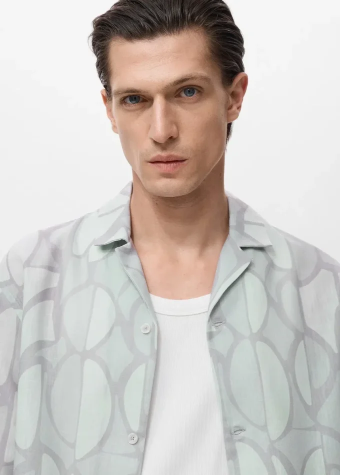 Chemise imprimée à manches courtes
