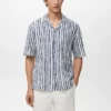 Chemise à manches courtes en coton rayé Chemise à manches courtes en coton rayé