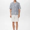 Chemise à manches courtes en coton rayé Chemise à manches courtes en coton rayé