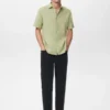 Chemise à manches courtes en lin mélangé