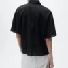 Chemise à manches courtes en lin mélangé Chemise à manches courtes en lin mélangé