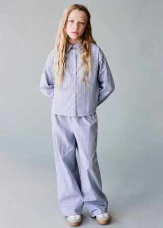 Pantalon rayé en coton