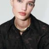 Chemise oversize texturée