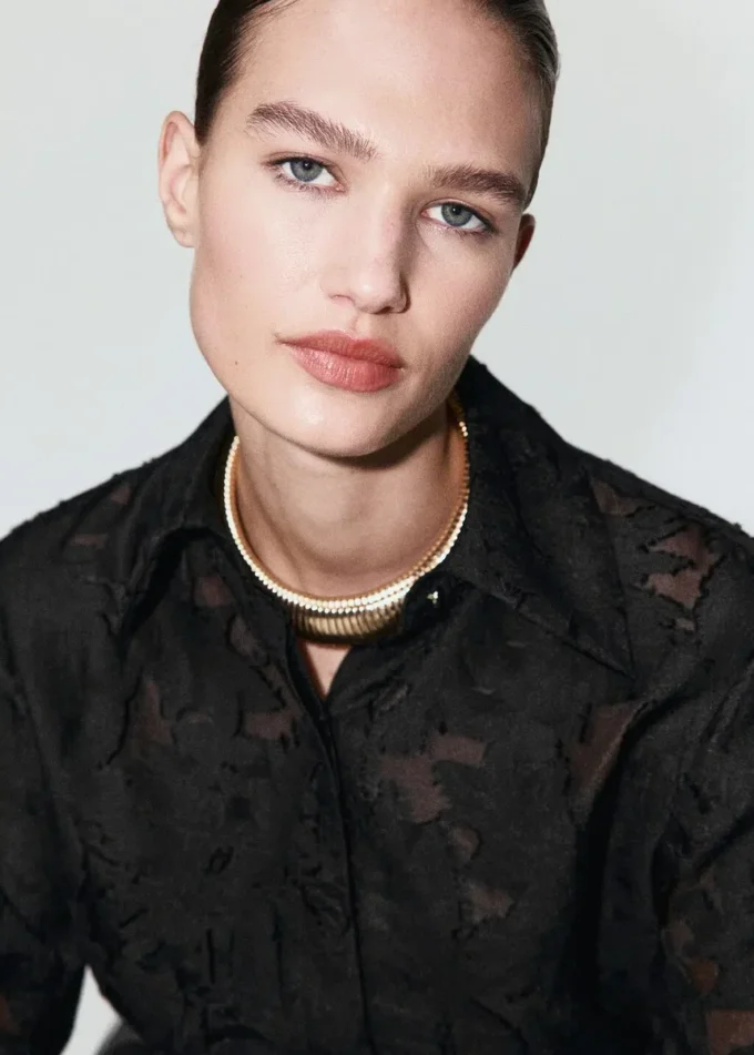 Chemise oversize texturée