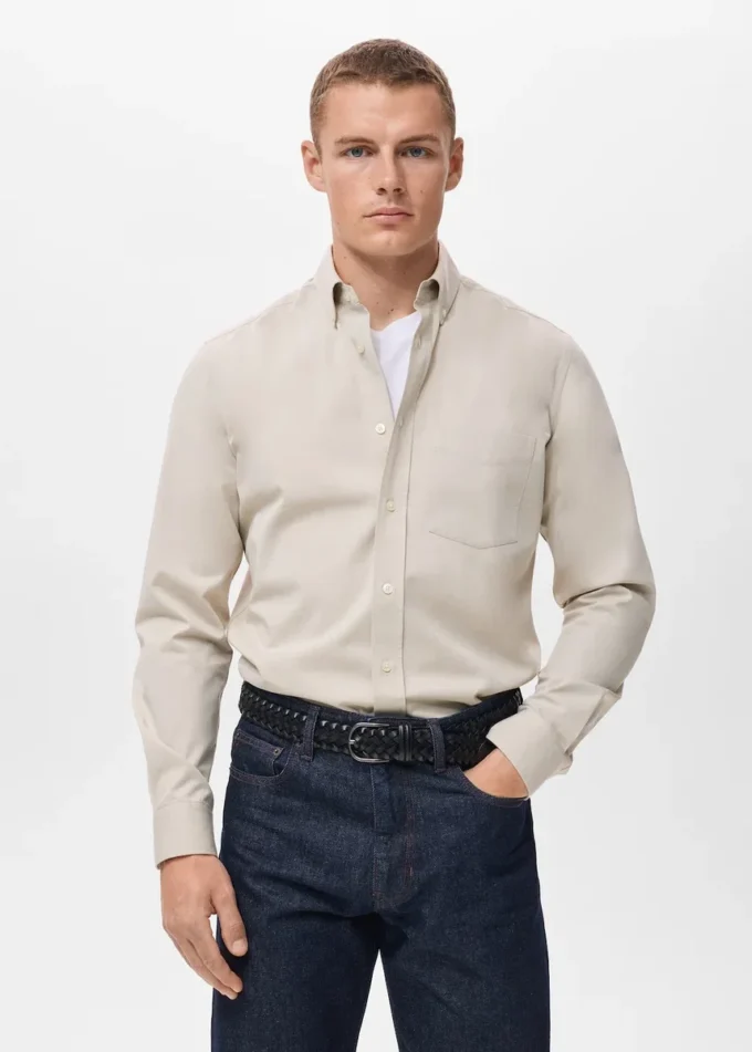 Chemise à poche 100 % coton, coupe classique MANGO USA Chemise à poche 100 % coton, coupe classique MANGO USA