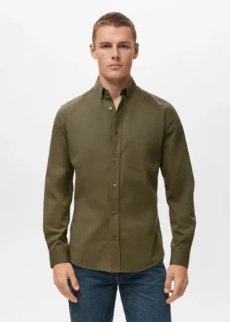 Chemise à poche, coupe classique, 100 % coton