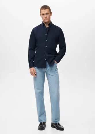 Chemise à poche, coupe classique, 100 % coton