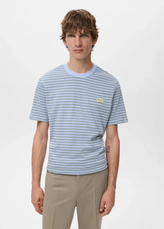 Chemise rayée 100 % coton à coupe régulière