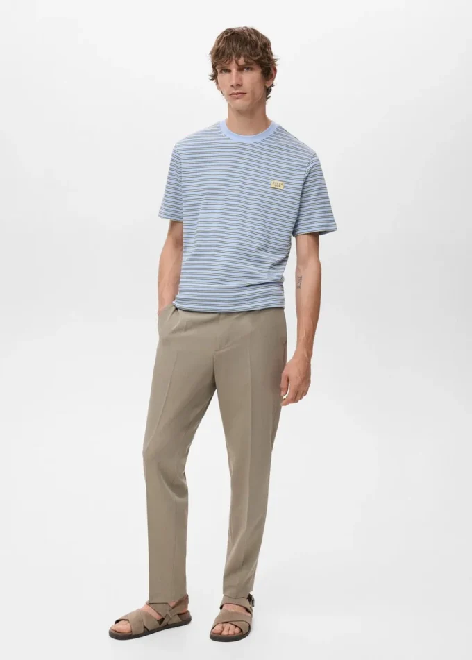 Chemise rayée 100 % coton à coupe régulière