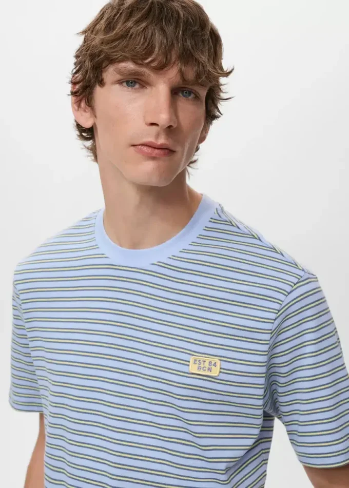 Chemise rayée 100 % coton à coupe régulière