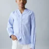 Chemise rayée avec détails plissés