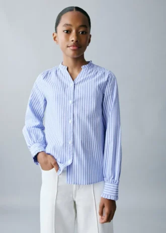 Chemise rayée avec détails plissés
