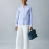 Chemise rayée avec détails plissés