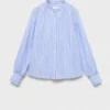 Chemise rayée avec détails plissés
