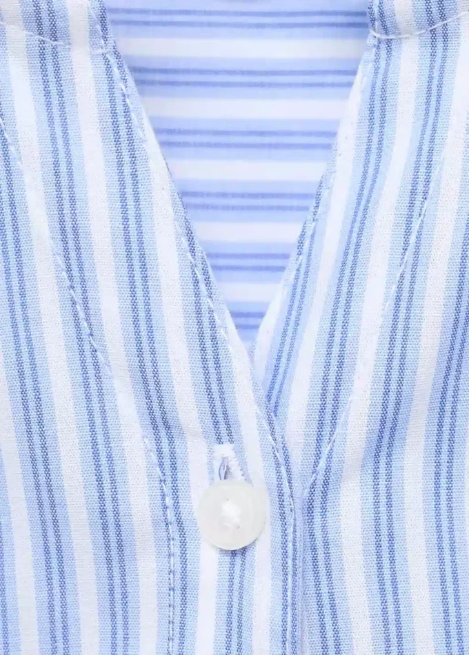 Chemise rayée avec détails plissés