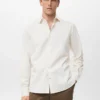 Chemise rayée coupe droite 100 % coton
