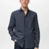 Chemise rayée coupe droite 100 % coton