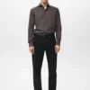 Chemise rayée coupe droite 100 % coton