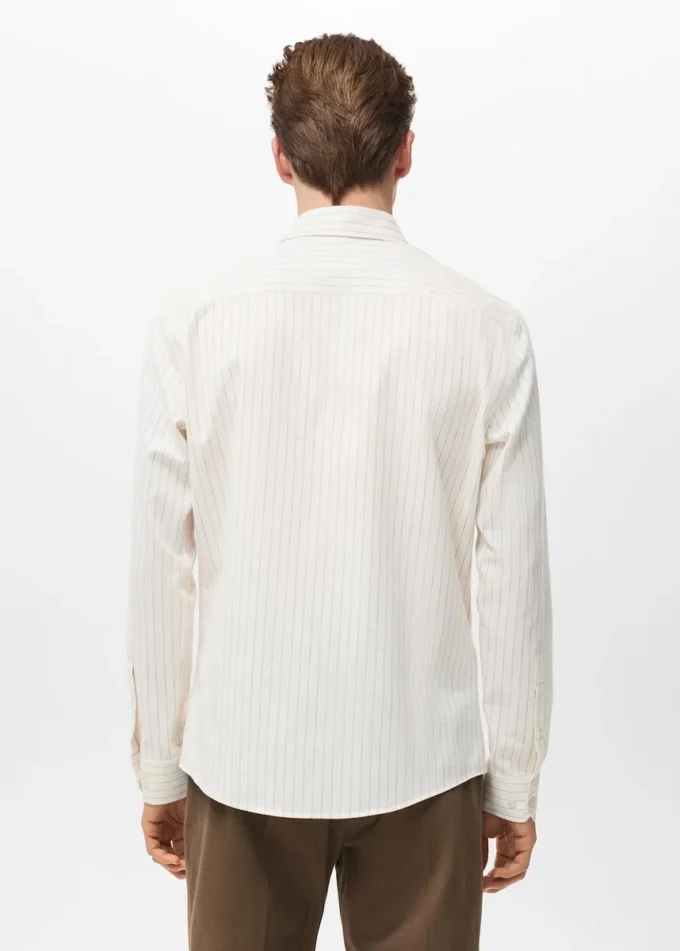 Chemise rayée coupe droite 100 % coton