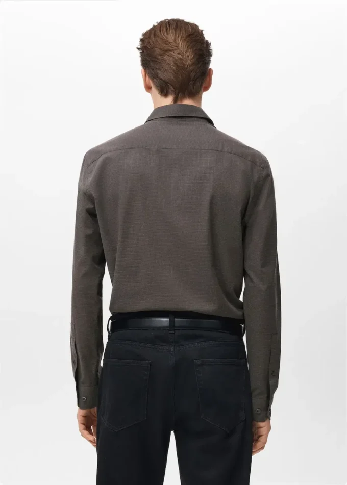 Chemise rayée coupe droite 100 % coton
