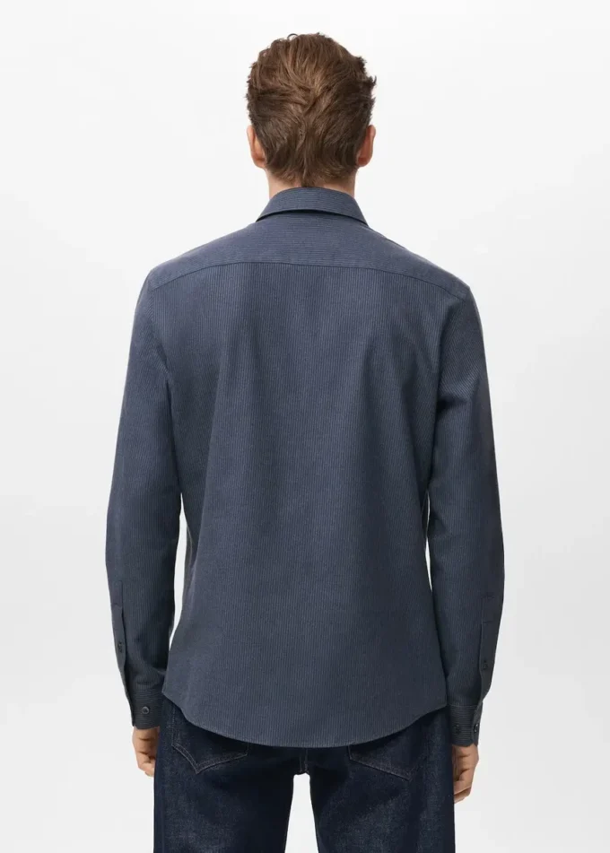 Chemise rayée coupe droite 100 % coton