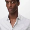 Chemise rayée en coton infroissable à coupe classique