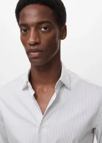 Chemise rayée en coton infroissable à coupe classique Chemise rayée en coton infroissable à coupe classique