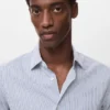 Chemise rayée en coton infroissable à coupe classique