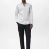 Chemise rayée en coton infroissable à coupe classique
