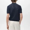 Chemise rayée en maille avec motif en dentelle