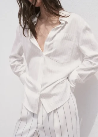 Chemise rayée semi-transparente
