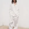 Chemise rayée semi-transparente