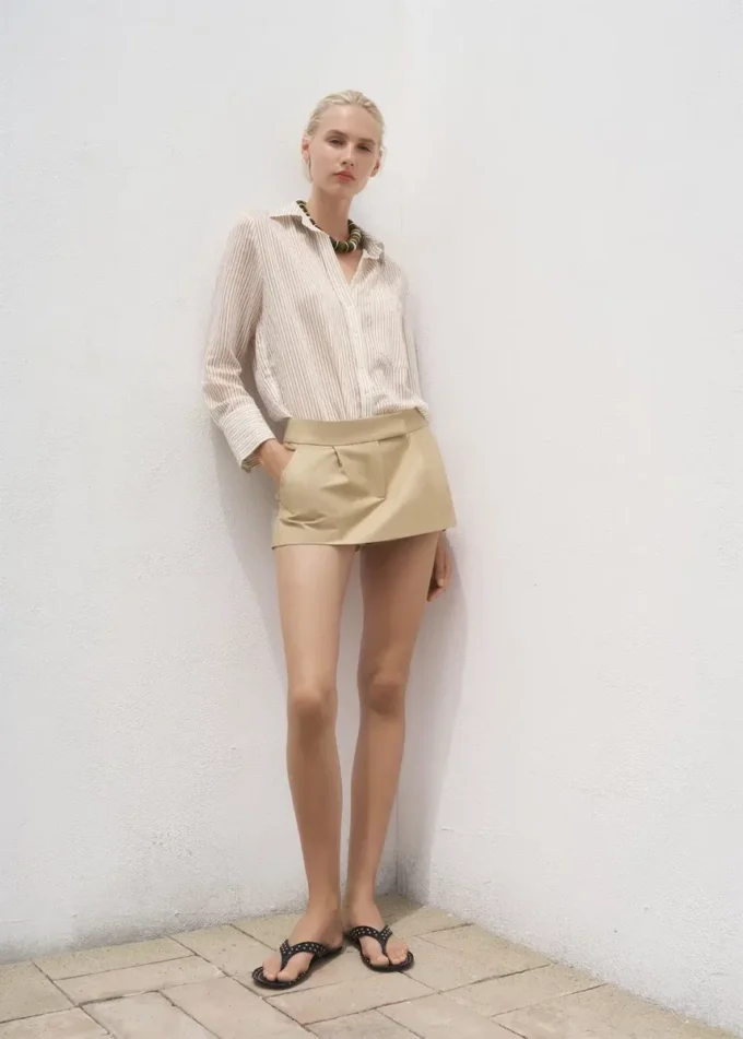 Chemise rayée semi-transparente