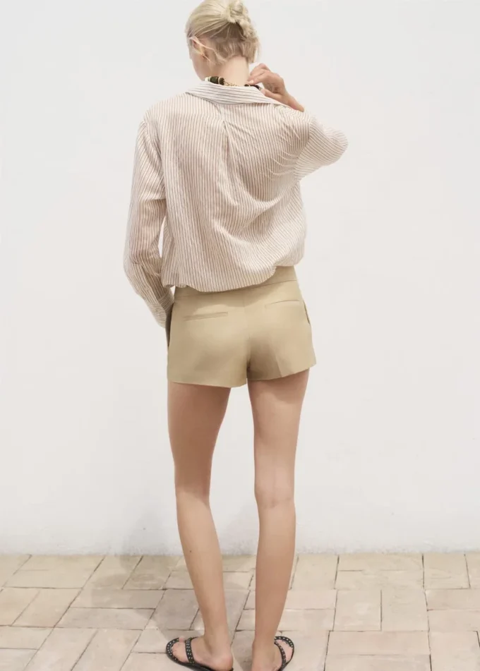 Chemise rayée semi-transparente
