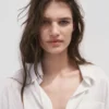 Chemise rayée semi-transparente