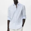 Chemise à rayures texturée, coupe classique