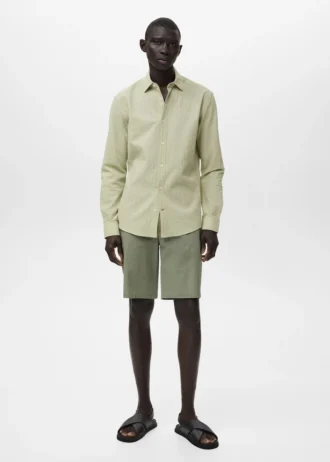 Chemise à rayures texturée, coupe classique