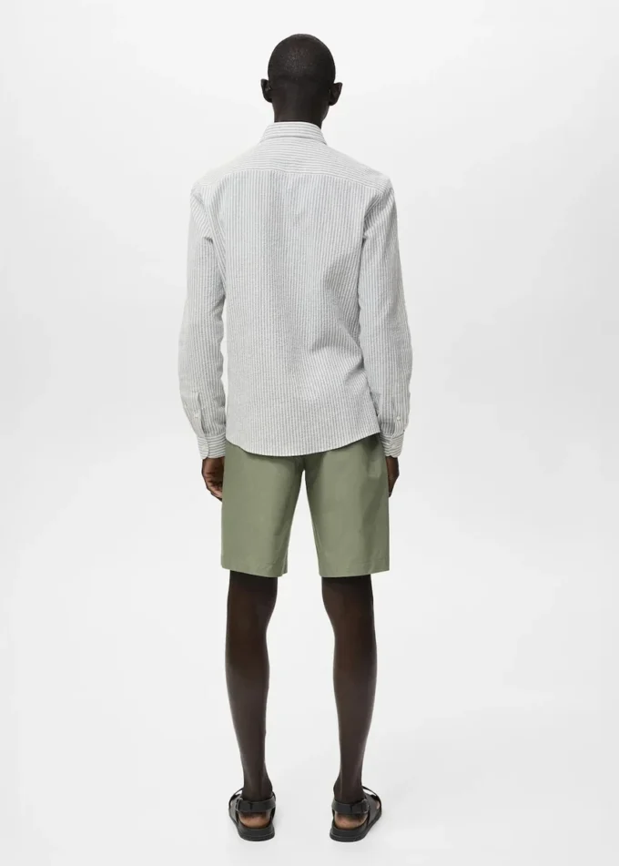 Chemise à rayures texturée, coupe classique