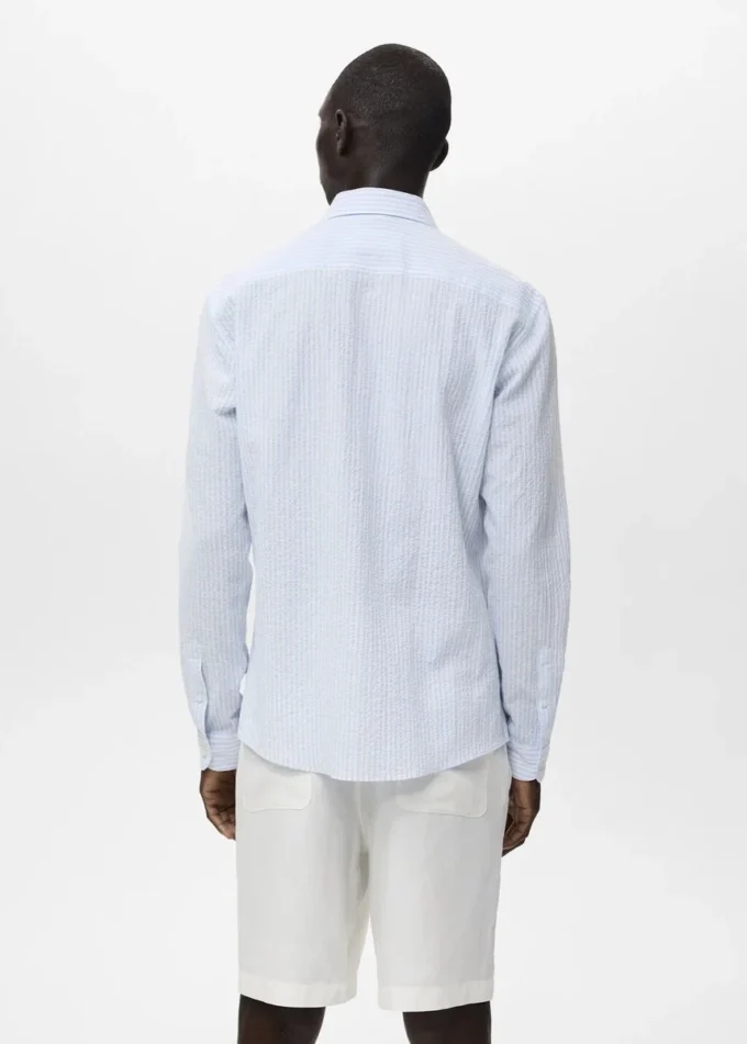 Chemise à rayures texturée, coupe classique