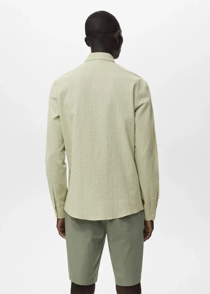 Chemise à rayures texturée, coupe classique Chemise à rayures texturée, coupe classique