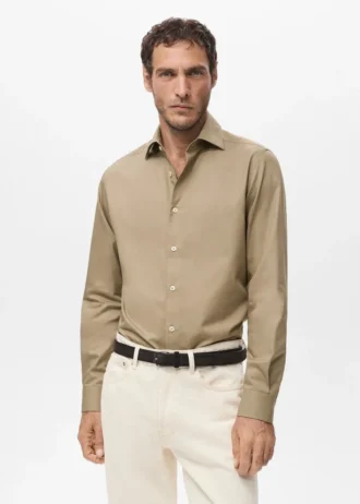 Chemise slim en coton lyocell